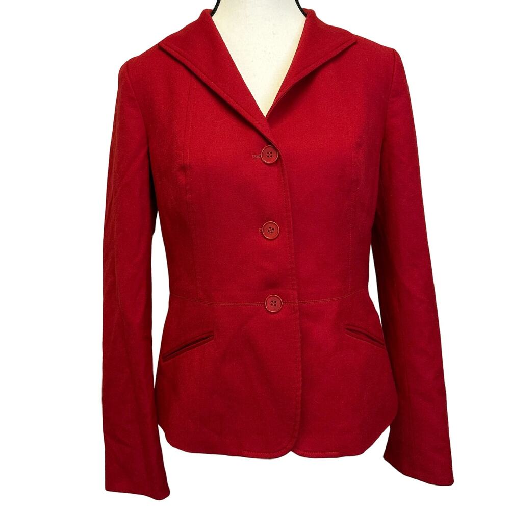 Talbots Red Wool Blazer Size 4 – Classic Tailored Jacket